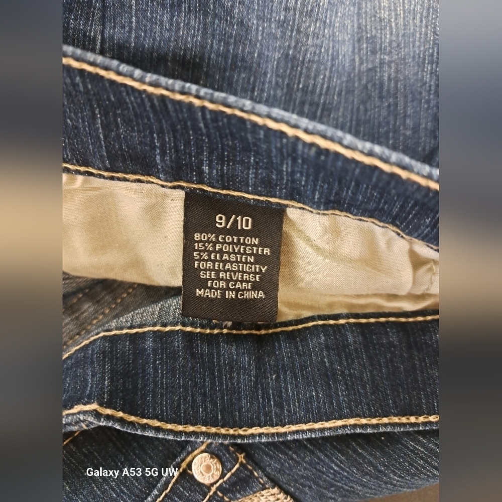 Wave Jeans Bermuda Shorts Denim 9/10 Zipper Fly 5 Pocket - Picture 4 of 5
